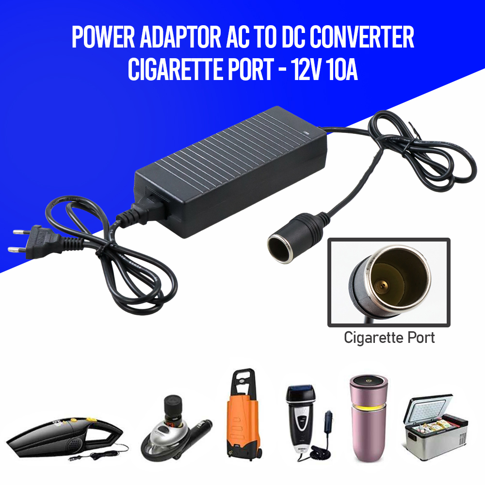 YASOKRO Adaptor Power Supply Converter AC to DC 12V 10A Cigarette Port - AYD-12100