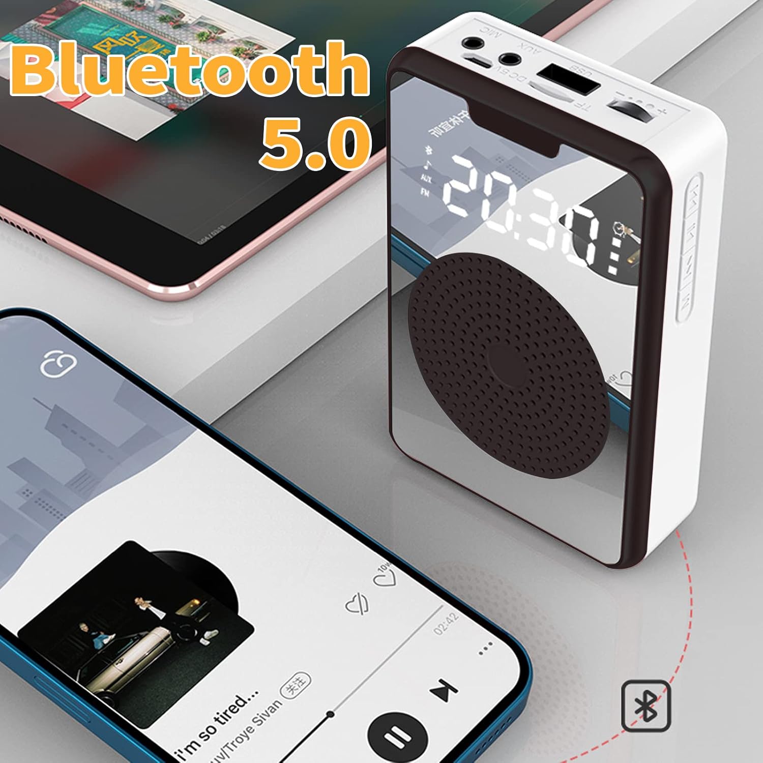 Marway Speaker Pinggang Microphone Bluetooth LED Amplifier Wired - H3