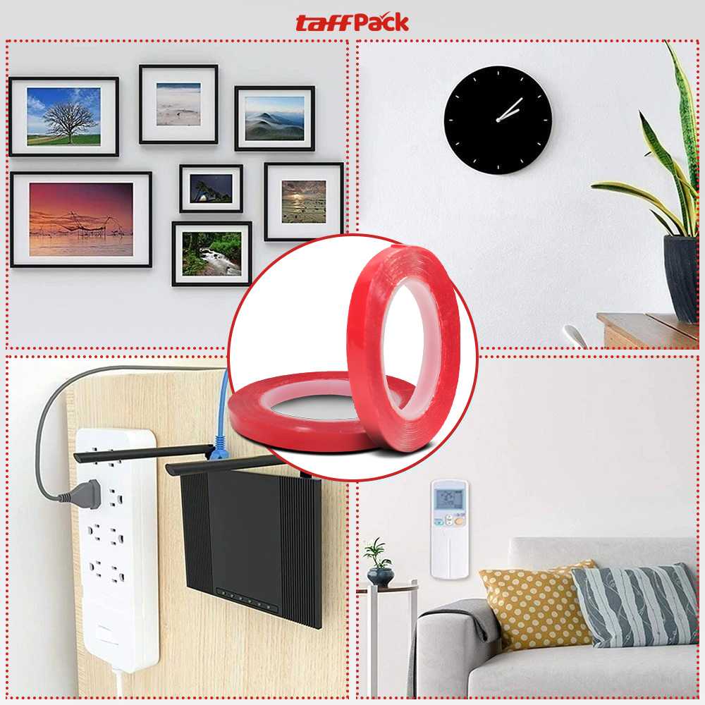 TaffPACK Perekat Double Tape Acrylic Adhesive Transparent Sticker - J4702 - Gambar 5