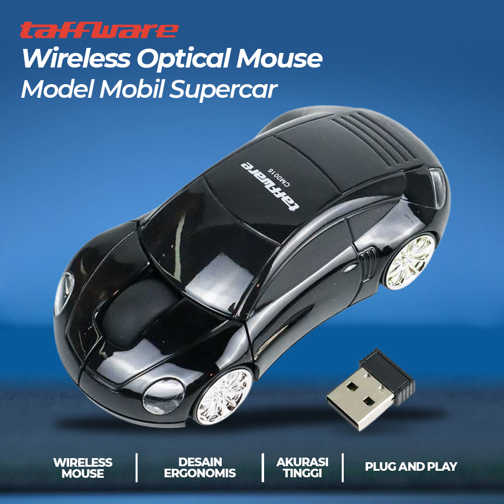 Taffware Mouse Wireless Optical 2.4GHz Model Mobil Supercar 1600DPI - CM0016