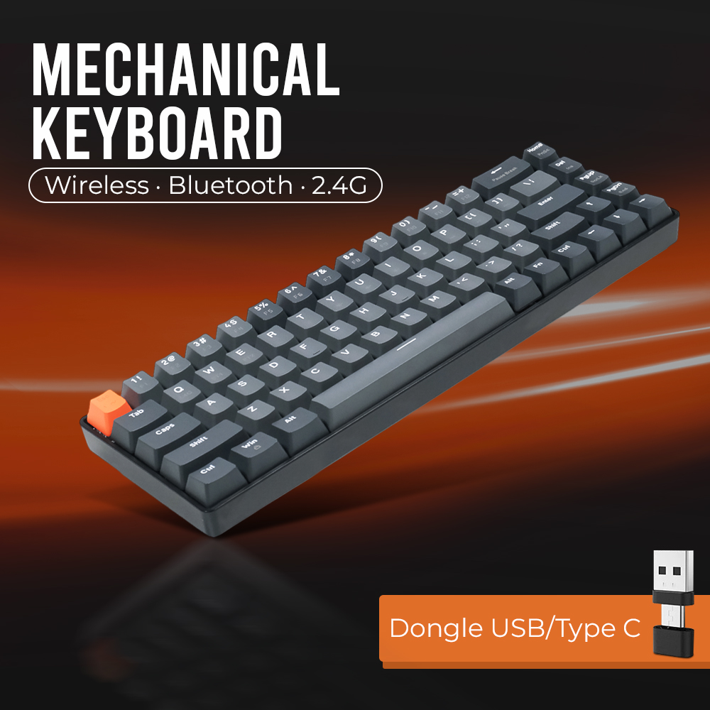 ZIYOULANG Keyboard Gaming Wireless Mechanical Red Bluetooth 2.4GHz - K68