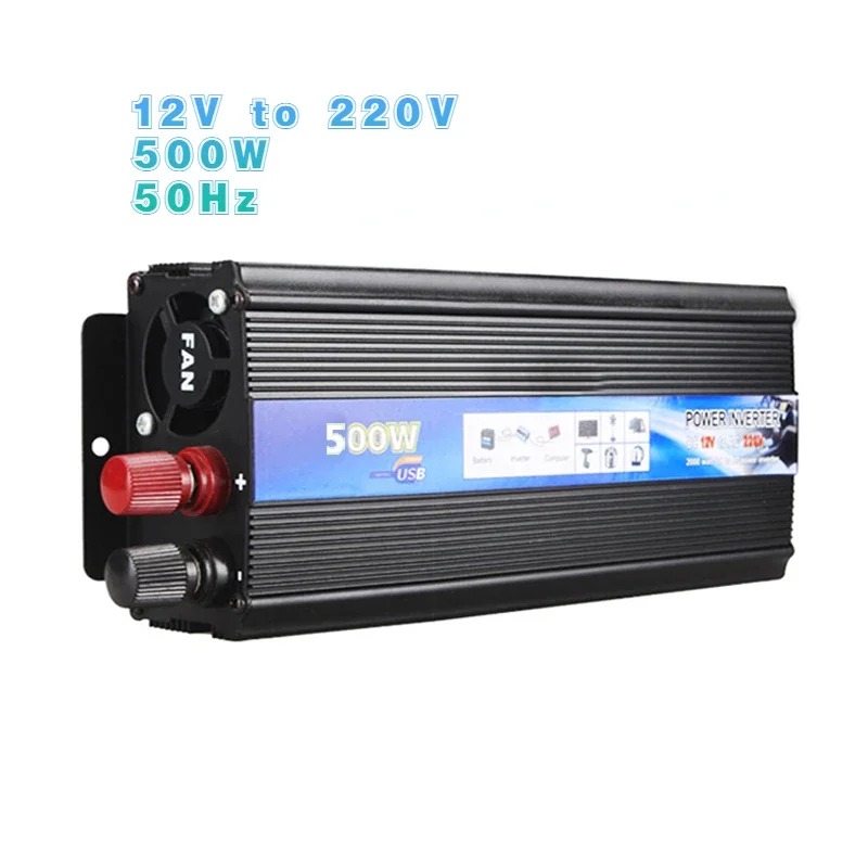EAFC Power Inverter Mobil Modified Sine Wave DC 12V to AC 220V 500W - USB5