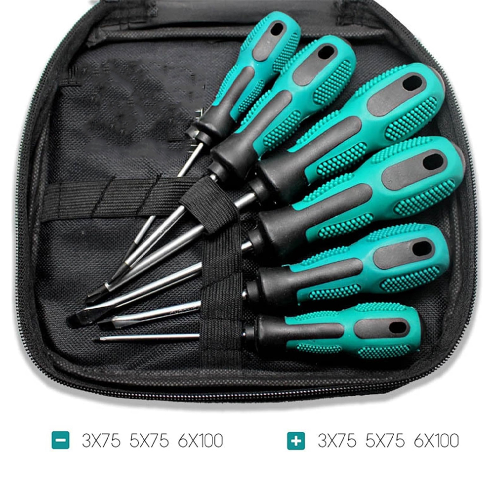XIN TONG JIN Set Obeng 6in1 Magnetic Bits Screwdriver Repair Tool Kit - XT6