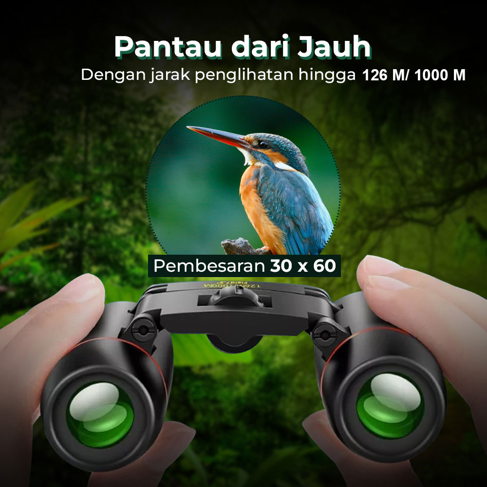 Top Telescope Teropong Binoculars HD 30x60 126M/1000M