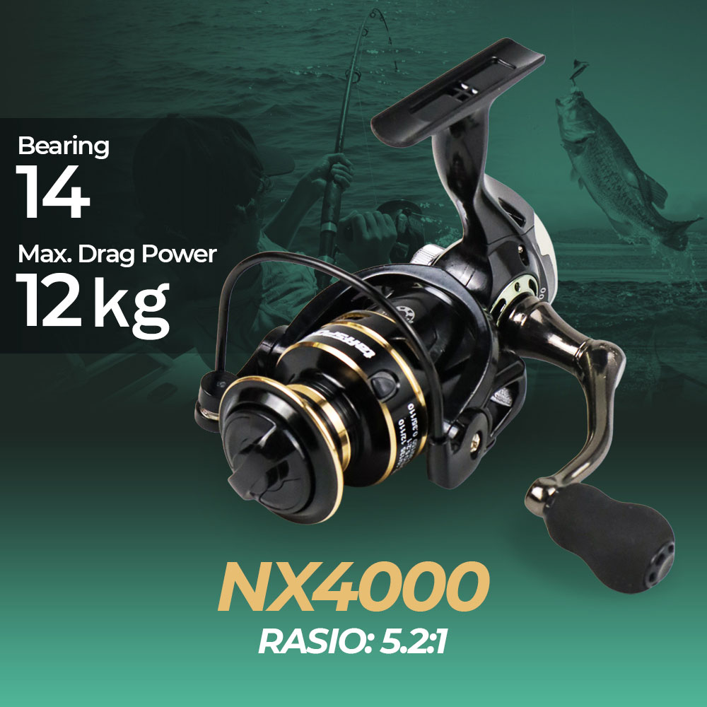 TaffSPORT Gold Sharking Metal Reel Pancing Spinning 5.2:1 - NX4000