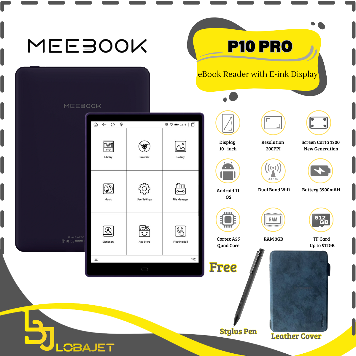 Jual MEEBOOK P10 PRO - 10-inch eBook Reader with E-ink Display