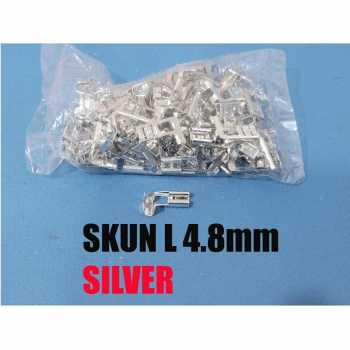skun L 4.8mm gepeng female - skun kabel bengkok gold - betina - cewe