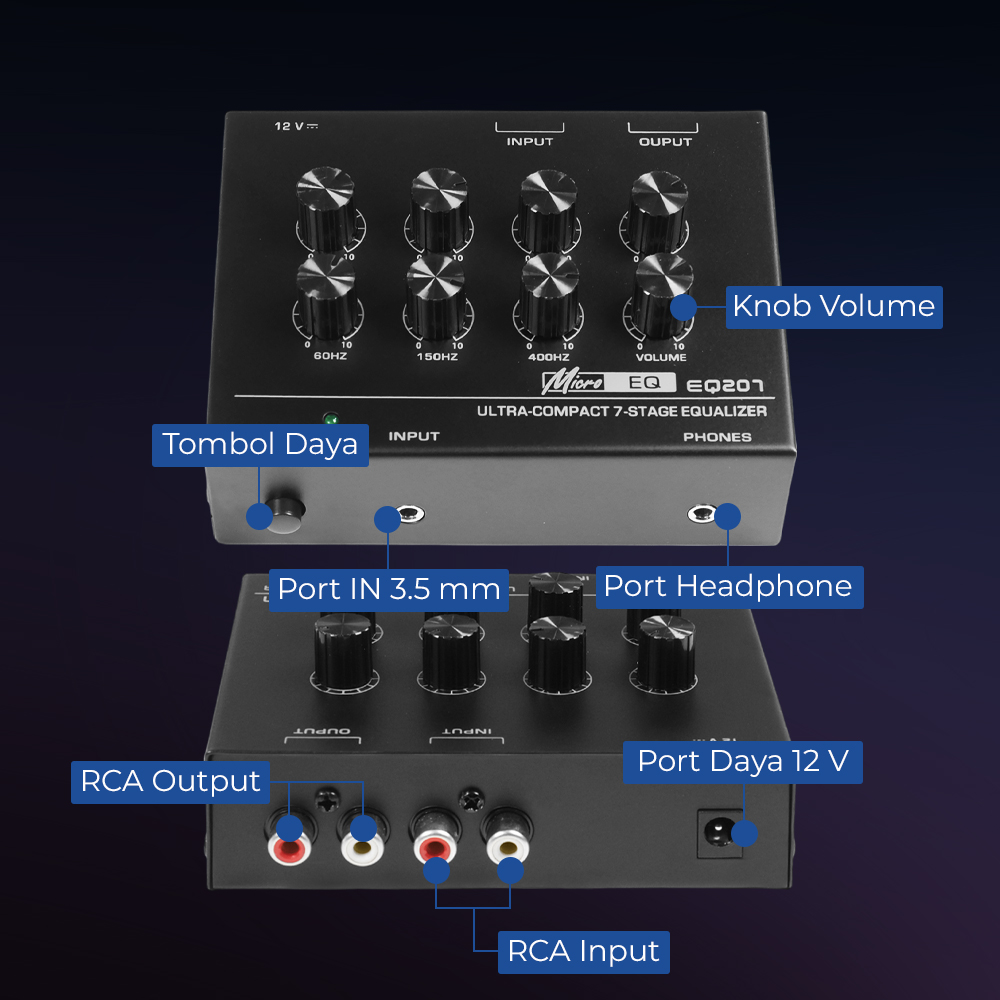 Micro Audio Equalizer Preamp 7 Band Fine Tune for KTV Karaoke - EQ207