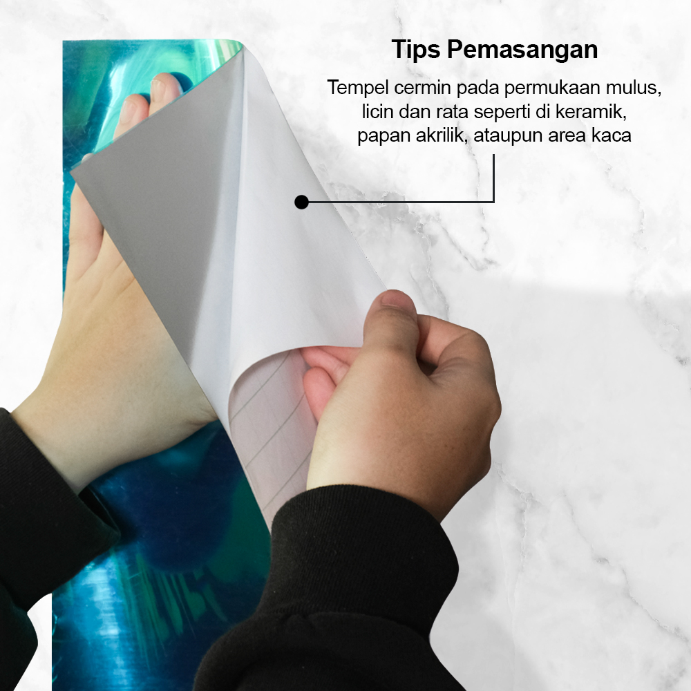 SOLEDI Sticker Dekorasi Dinding Reflection Mirror PVC 50x100cm - SL02
