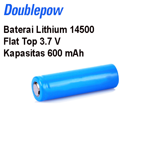 Doublepow Baterai Lithium Flat Top 14500 3.7V 600mAh 1 PCS