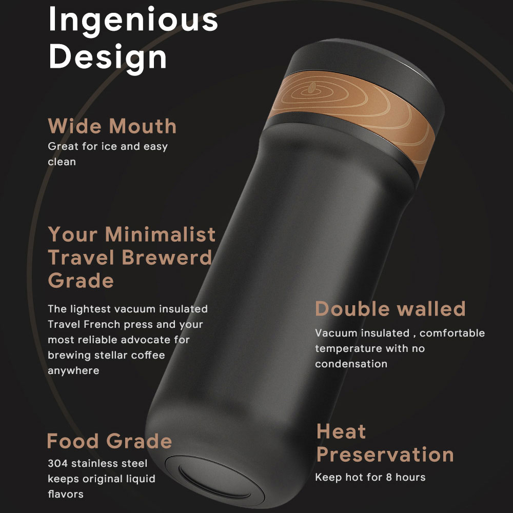 iCafilas Travel Mug Portable French Press Coffee Maker 320ml - FK11