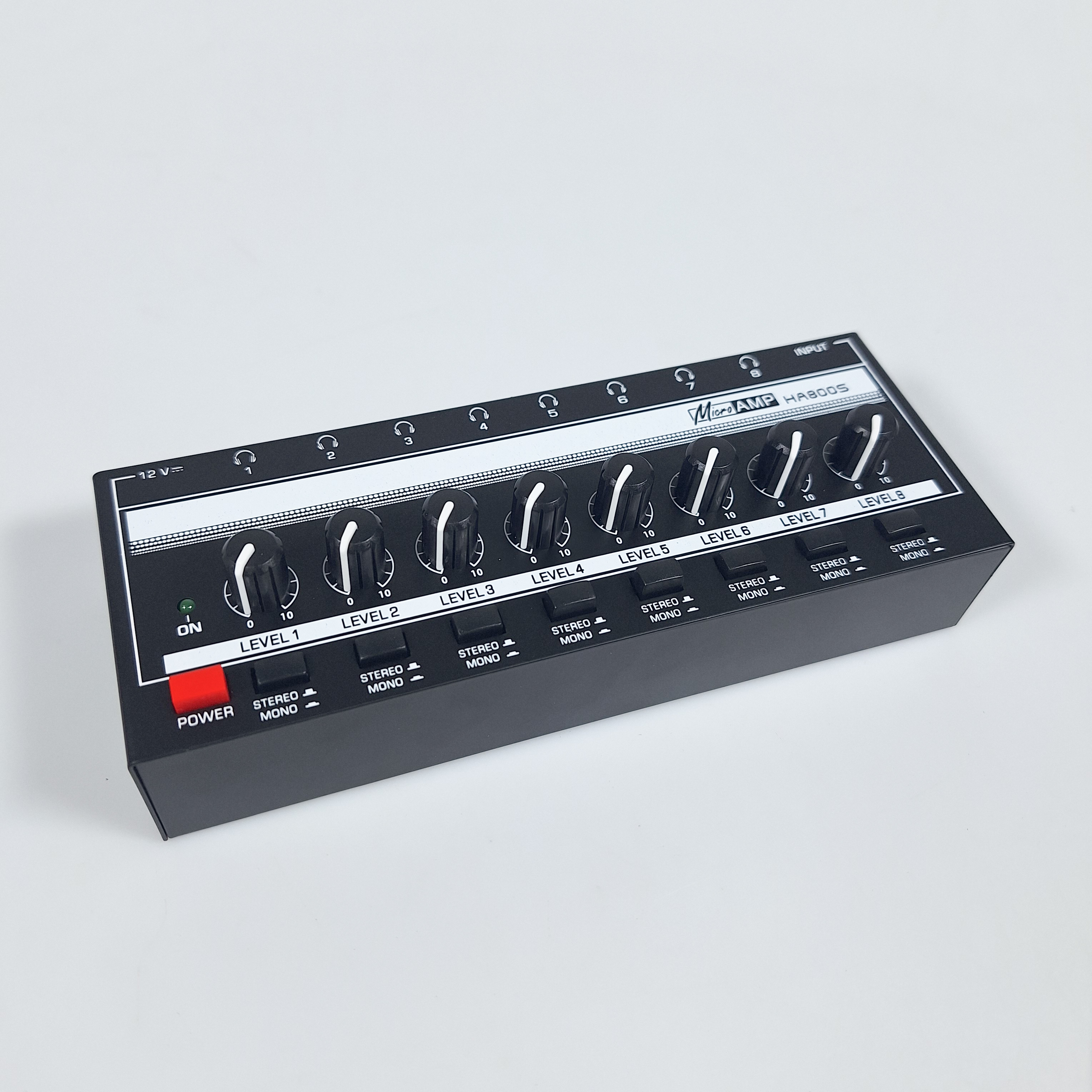 Micro Audio Amplifier Headphone Splitter 8 Channel Stereo Mono Control - HA800S