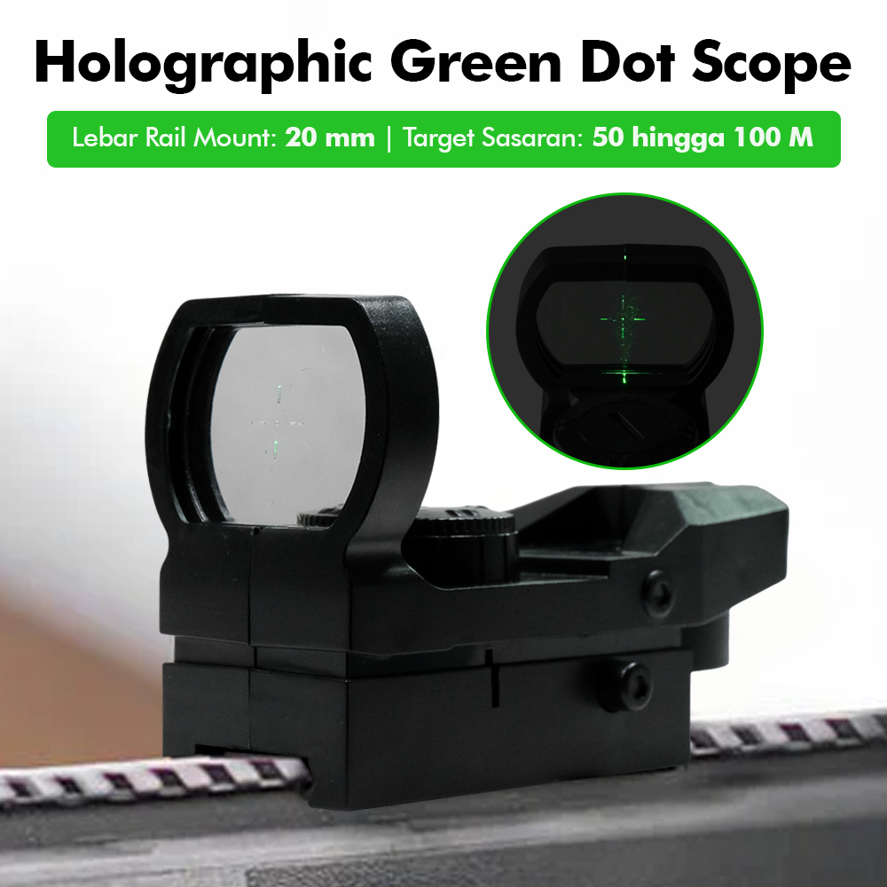 Dongzhur Kekeran Teropong Senapan Holographic Green Dot Scope 20mm - HD23