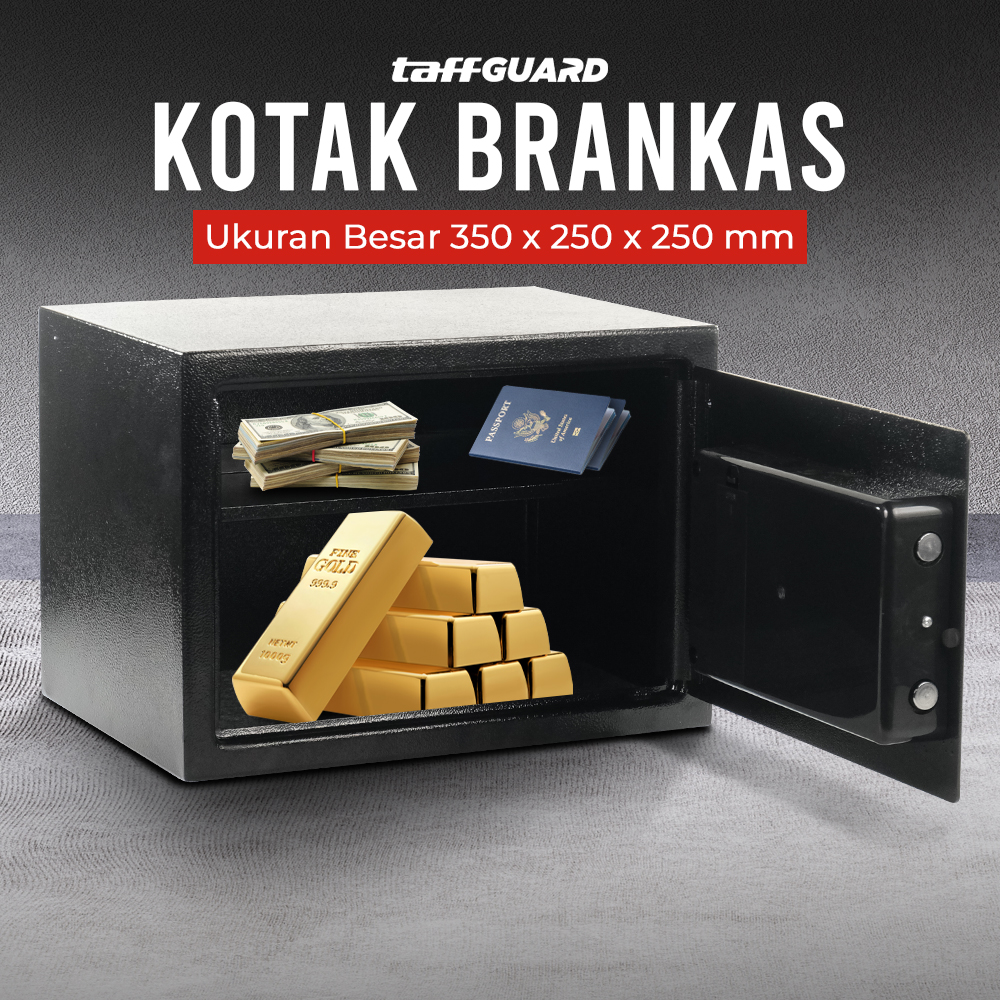 TaffGUARD Kotak Brankas Hotel Mini Password Safe Deposit Box - EB20/EB25