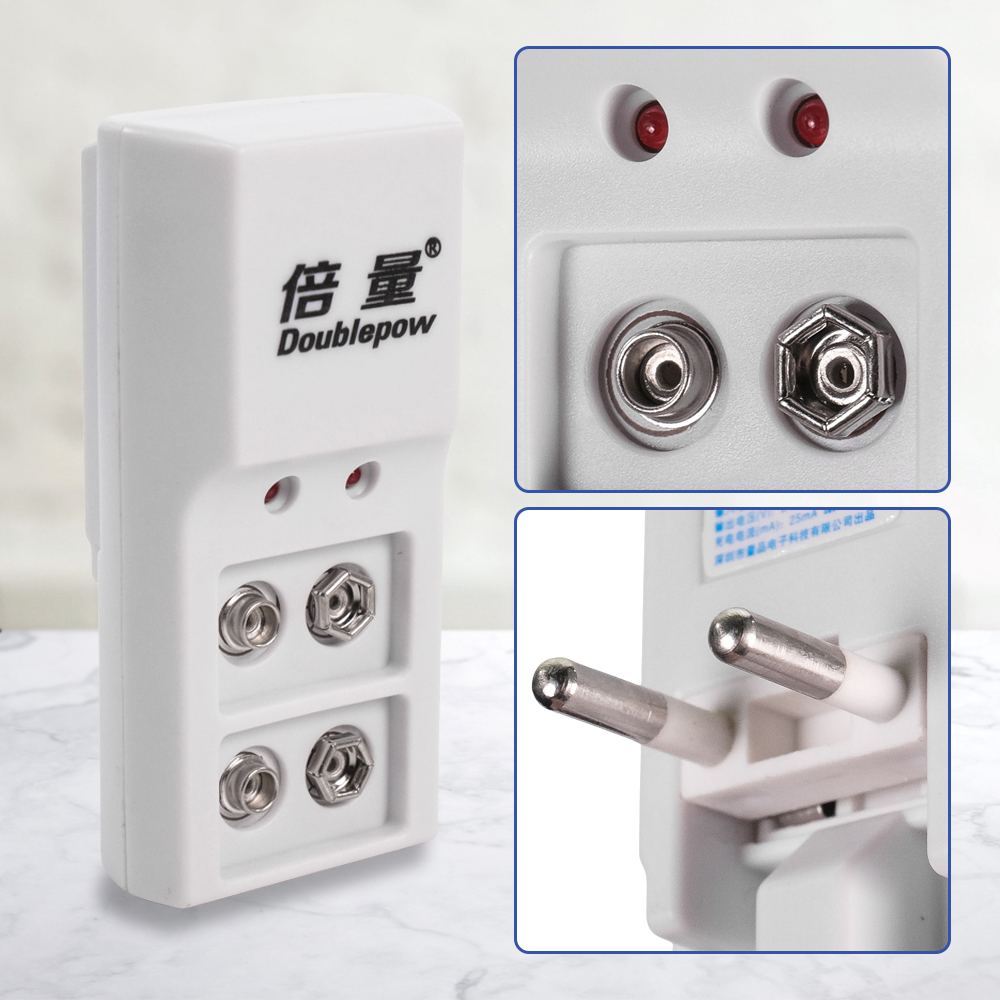 Doublepow Charger Baterai Rechargeable 2 Slot 9V with 9V 1 PCS - DP-B09
