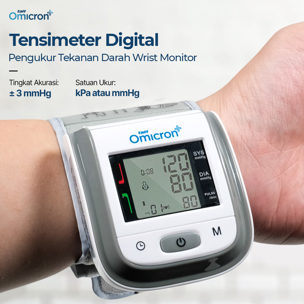 TaffOmicron Tensimeter Digital Pengukur Tekanan Darah Wrist Monitor - YK-BPW1