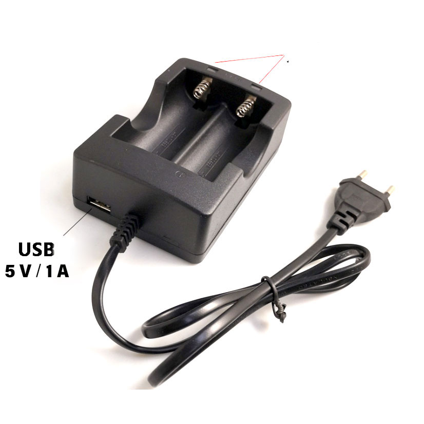 HONG DONG Charger Baterai 2 Slot 18650 26650 Li-Ion with LED - HD-999A
