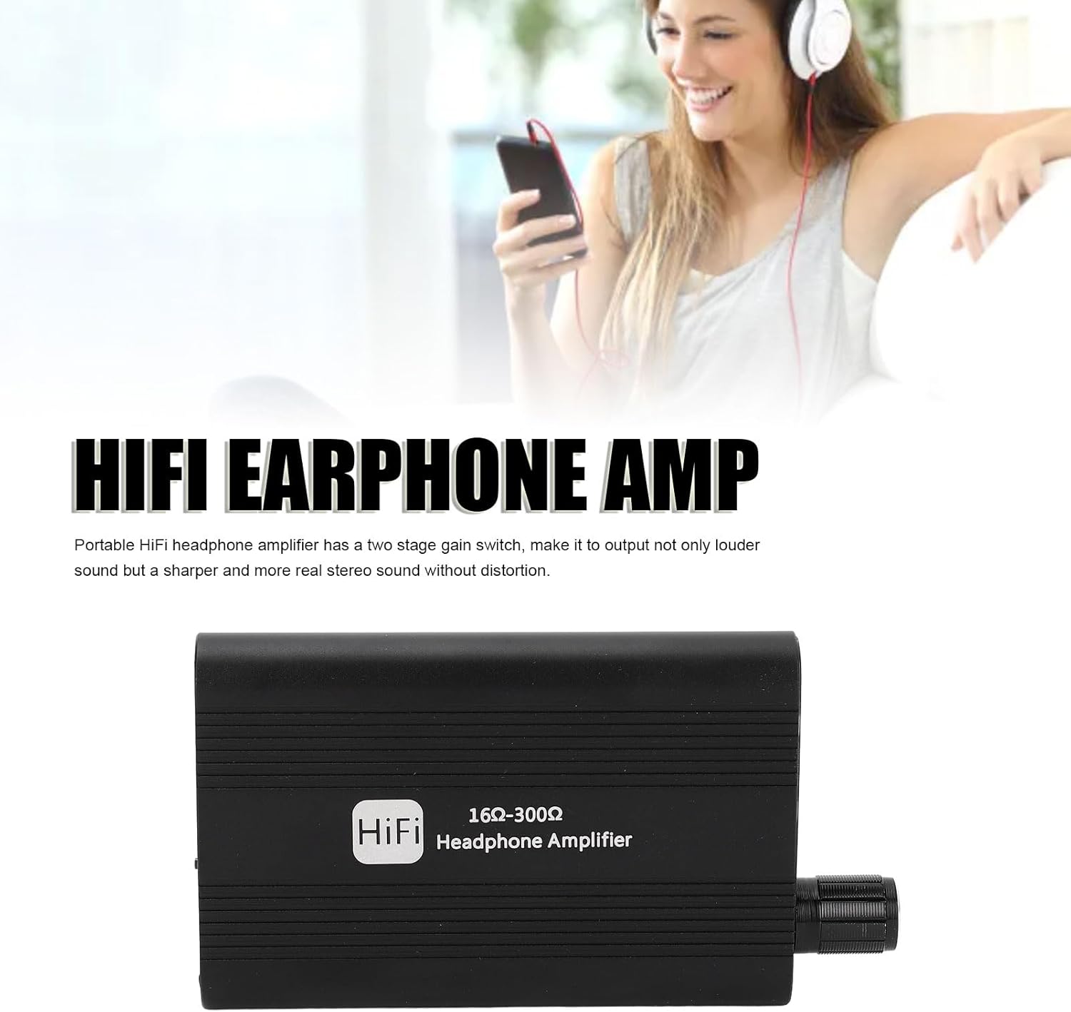 OOTDTY Portable Headphone Amplifier HiFi 16-300 Ohm - D3CS
