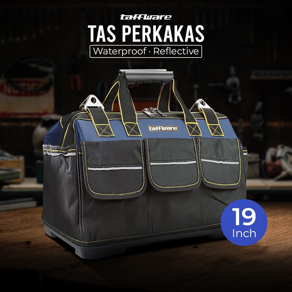 Taffware Tas Perkakas Beralas Plastik Tool Bag Waterproof Reflective - AR-60