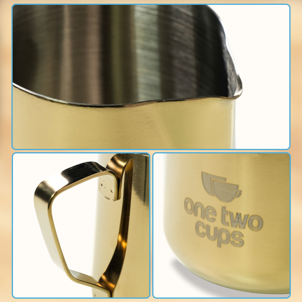 One Two Cups Gelas Milk Jug Kopi Espresso Latte Art Stainless 350ml - AA0052