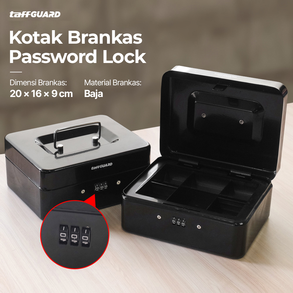 TaffGUARD Kotak Uang Brankas Dokumen Password Lock 20x16x9cm - HC66008