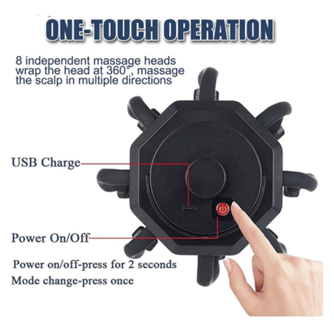 IMONE Alat Pijat Getar Kepala Elektrik Octopus Head Massager Vibration - LM-08