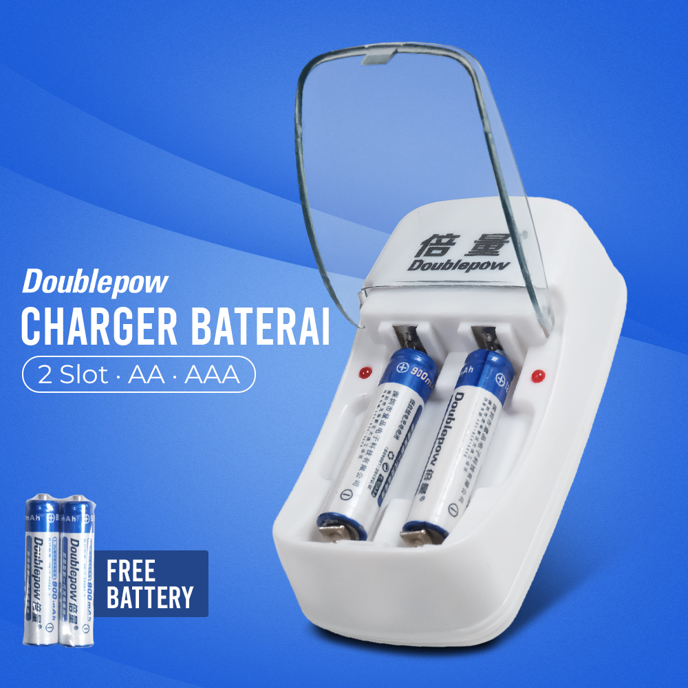 Doublepow Charger Baterai Rechargeable 2 Slot AA AAA with AAA 2 PCS - DP-B01
