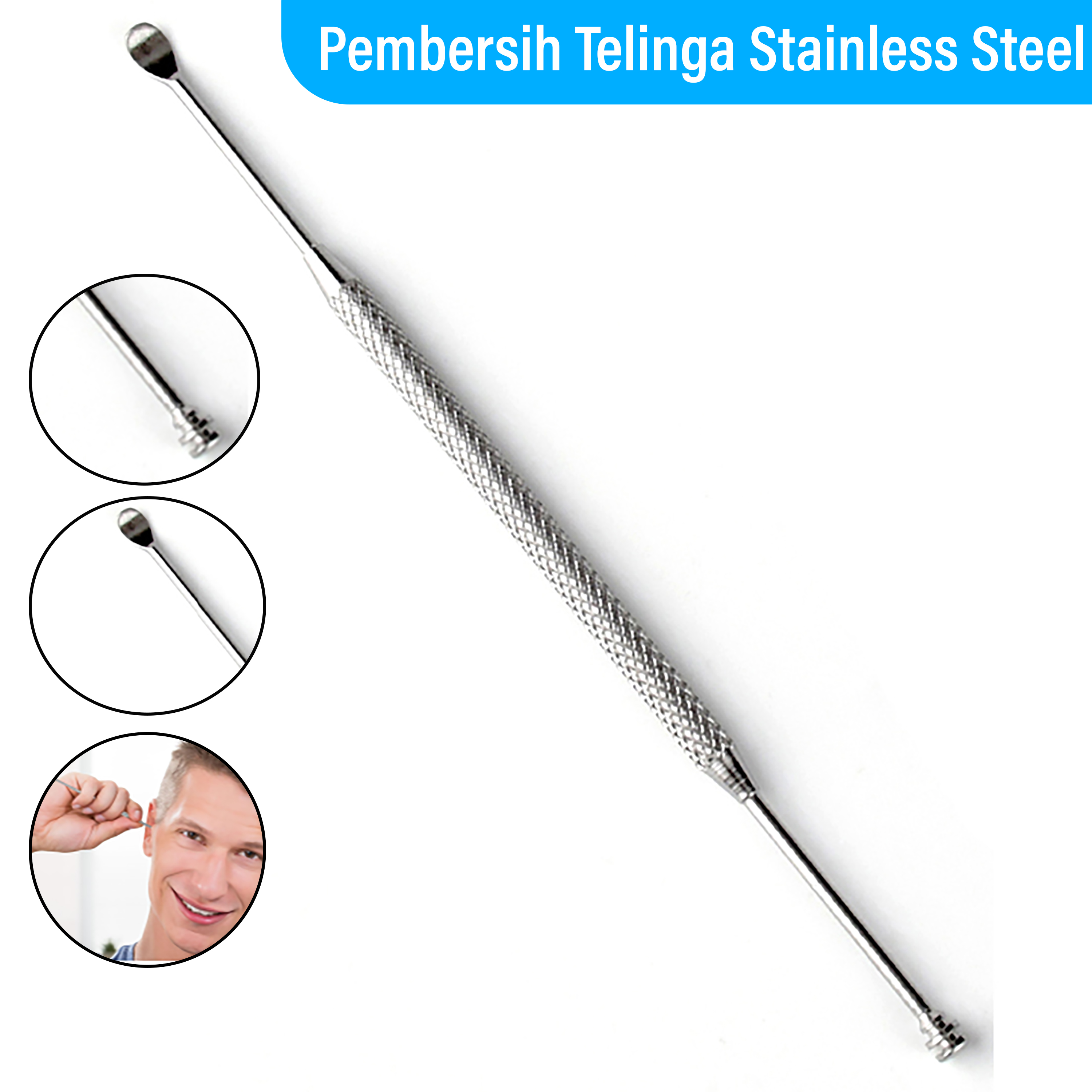 Pembersih Telinga Korek Kuping Stainless Steel - HF095