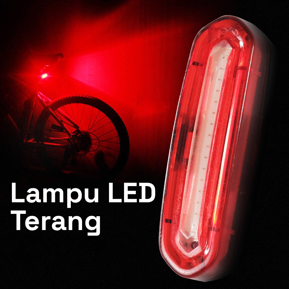 Deemount Lampu Belakang Sepeda LED COB USB Rechargeable 50 Lumens - AQY-096