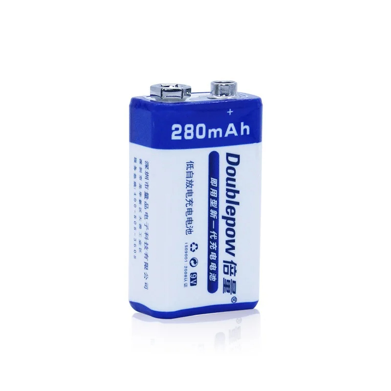 Doublepow Baterai Rechargeable Ni-MH 9V 280mAh 1 PCS