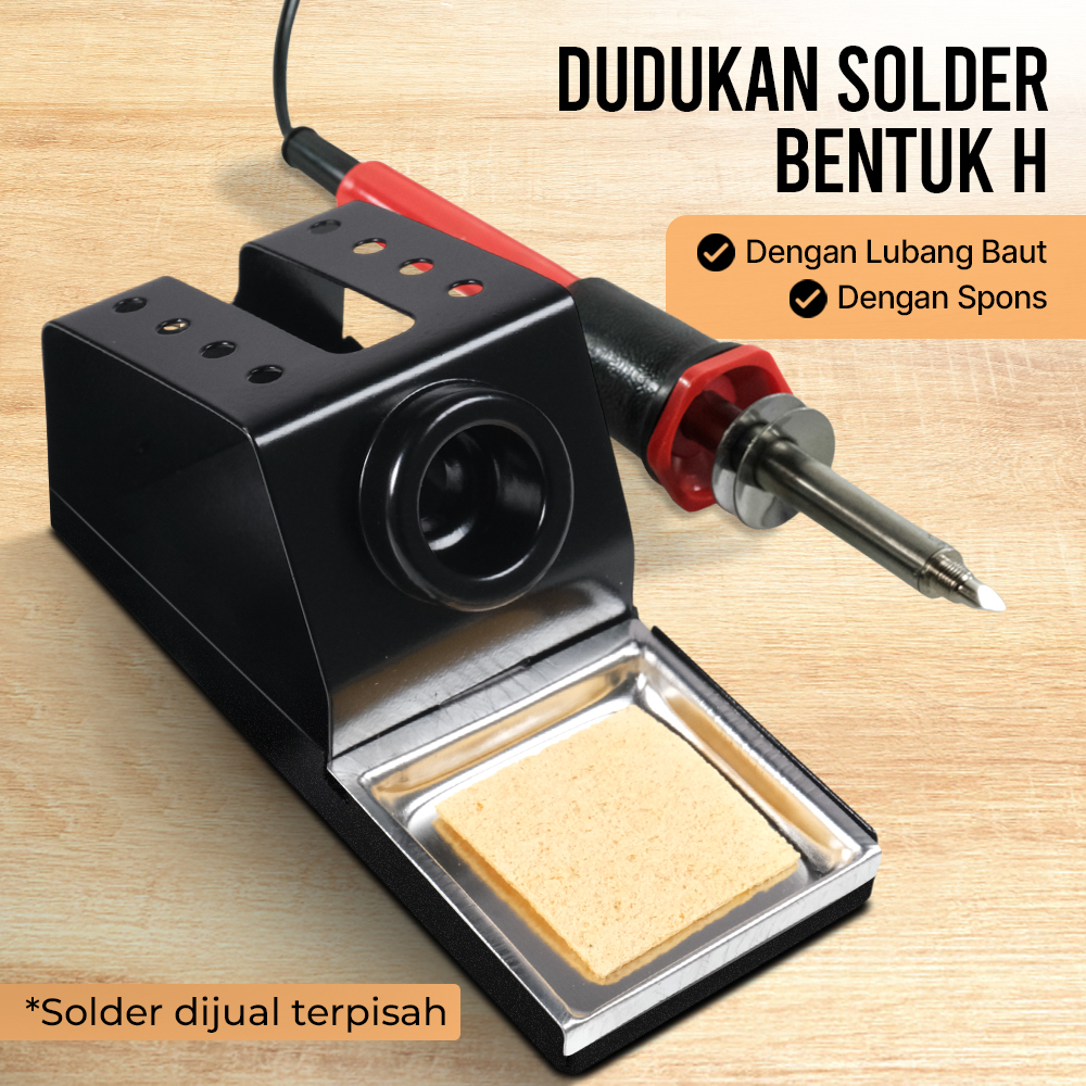 LISM Dudukan Solder bentuk H Screw Hole Sponge Soldering Stand Holder - LISH16
