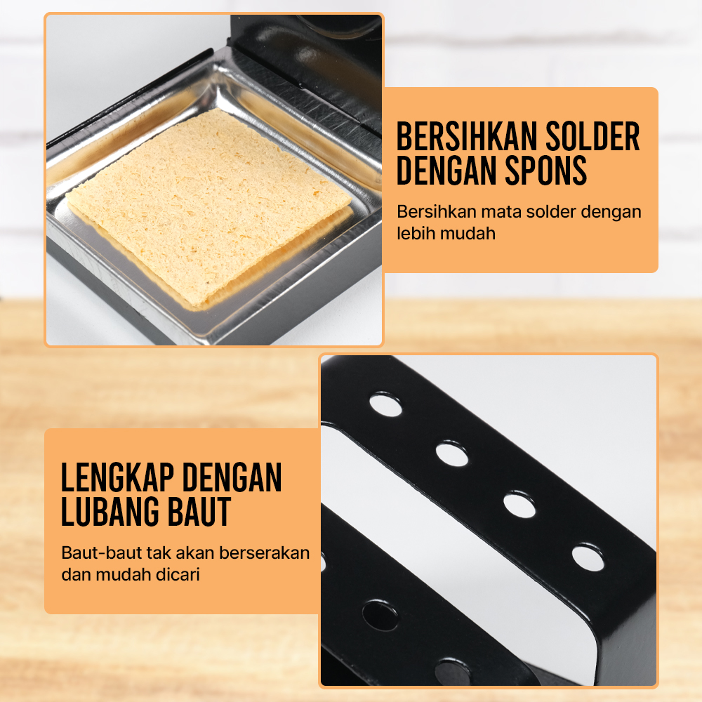 LISM Dudukan Solder bentuk H Screw Hole Sponge Soldering Stand Holder - LISH16