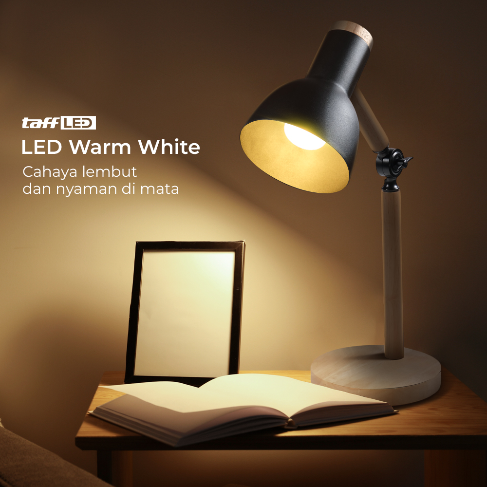 TaffLED Lampu Meja Belajar LED Model Nordic Wooden Art 5W Warm White - PK407