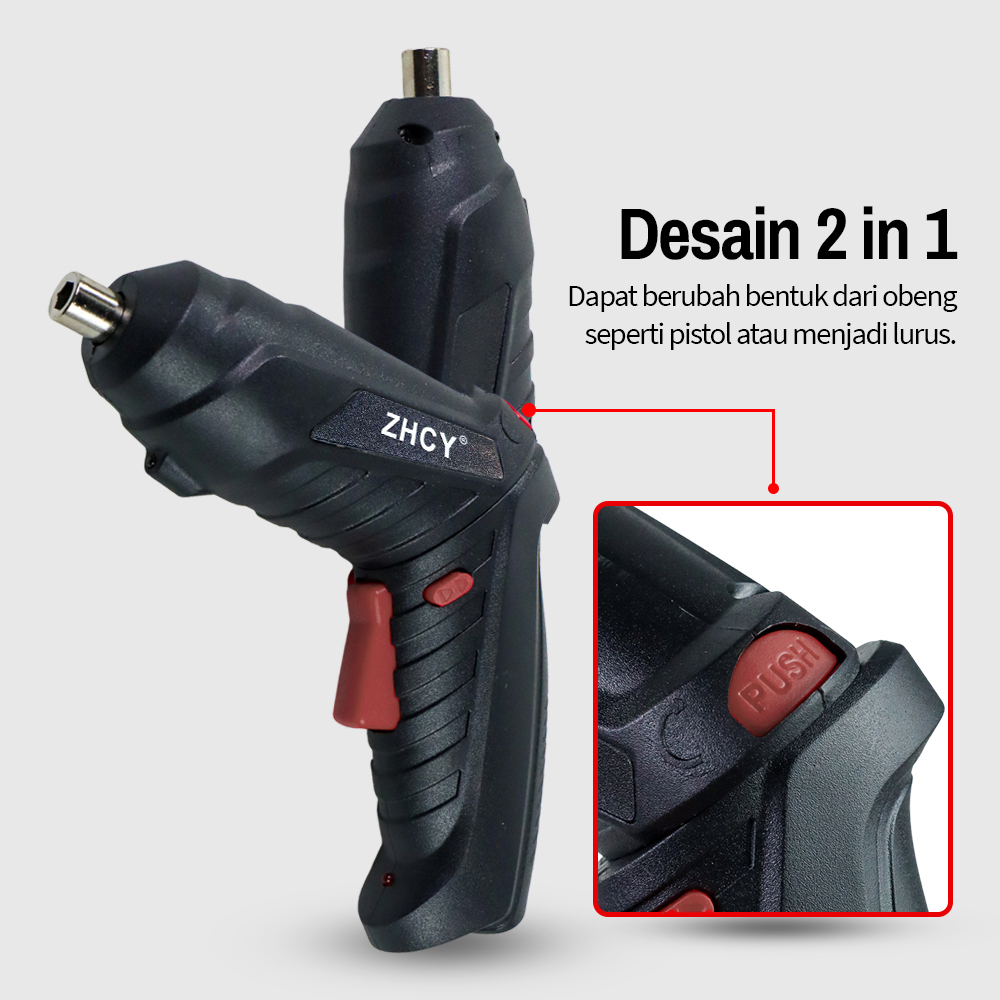 ZHCY Obeng Listrik Cordless Screwdriver 250RPM 1500mAh - Q029