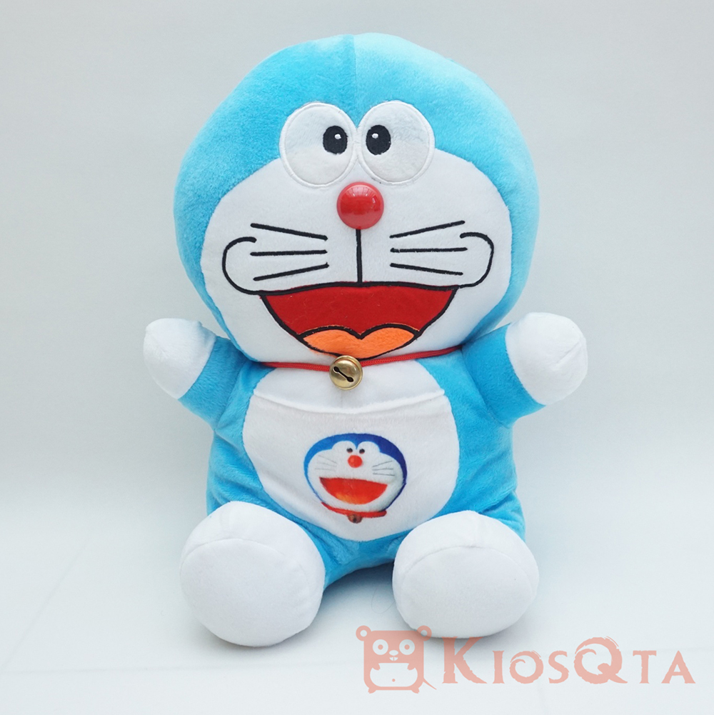 boneka doraemon ketawa biru muda large
