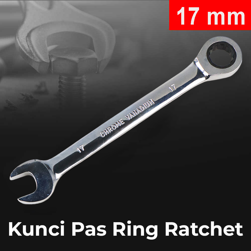 SAIKE Kunci Pas Ring Ratchet Kombinasi Chrome Vanadium - CV72