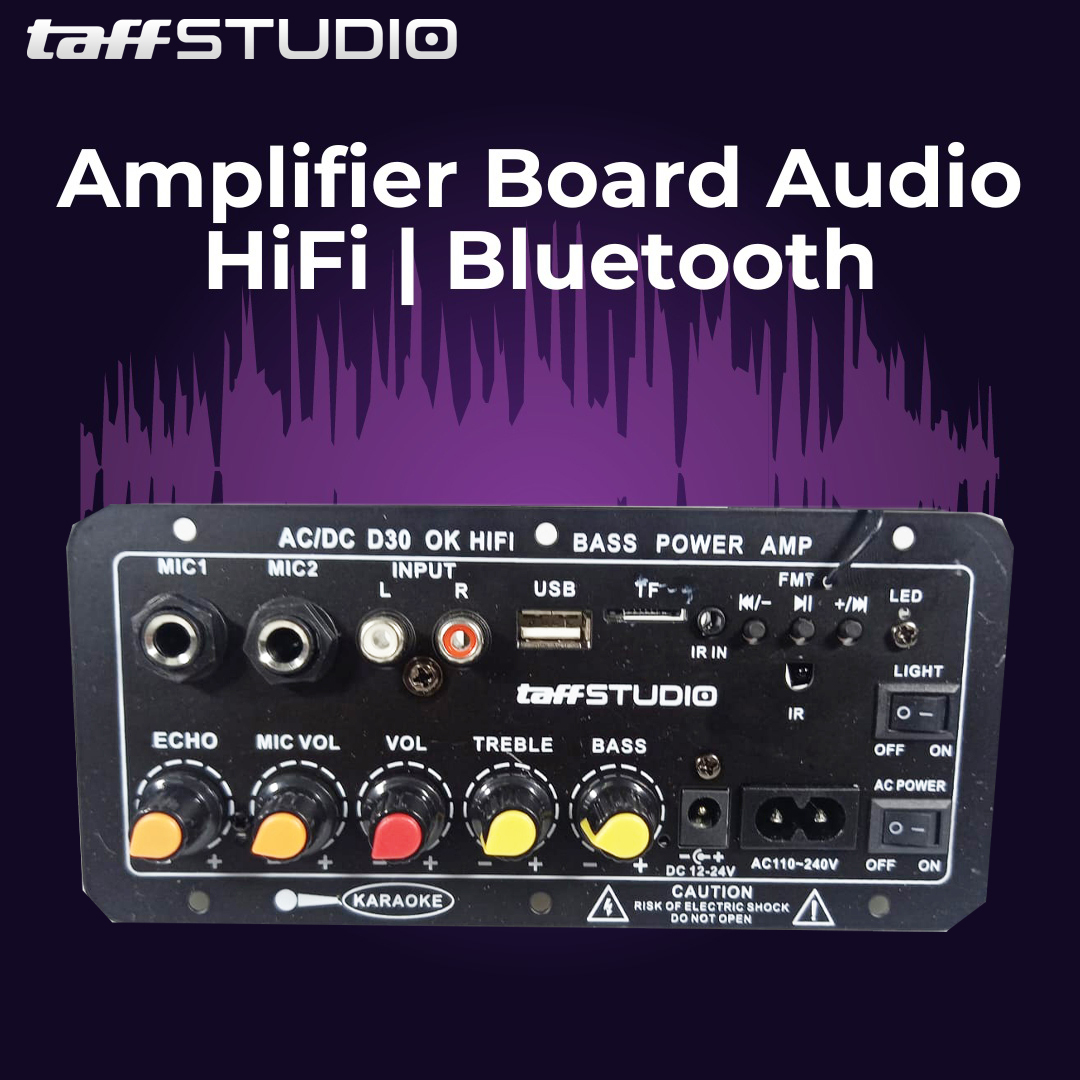 TaffSTUDIO Amplifier Board Audio Bluetooth USB Subwoofer DC 12-24V - D30