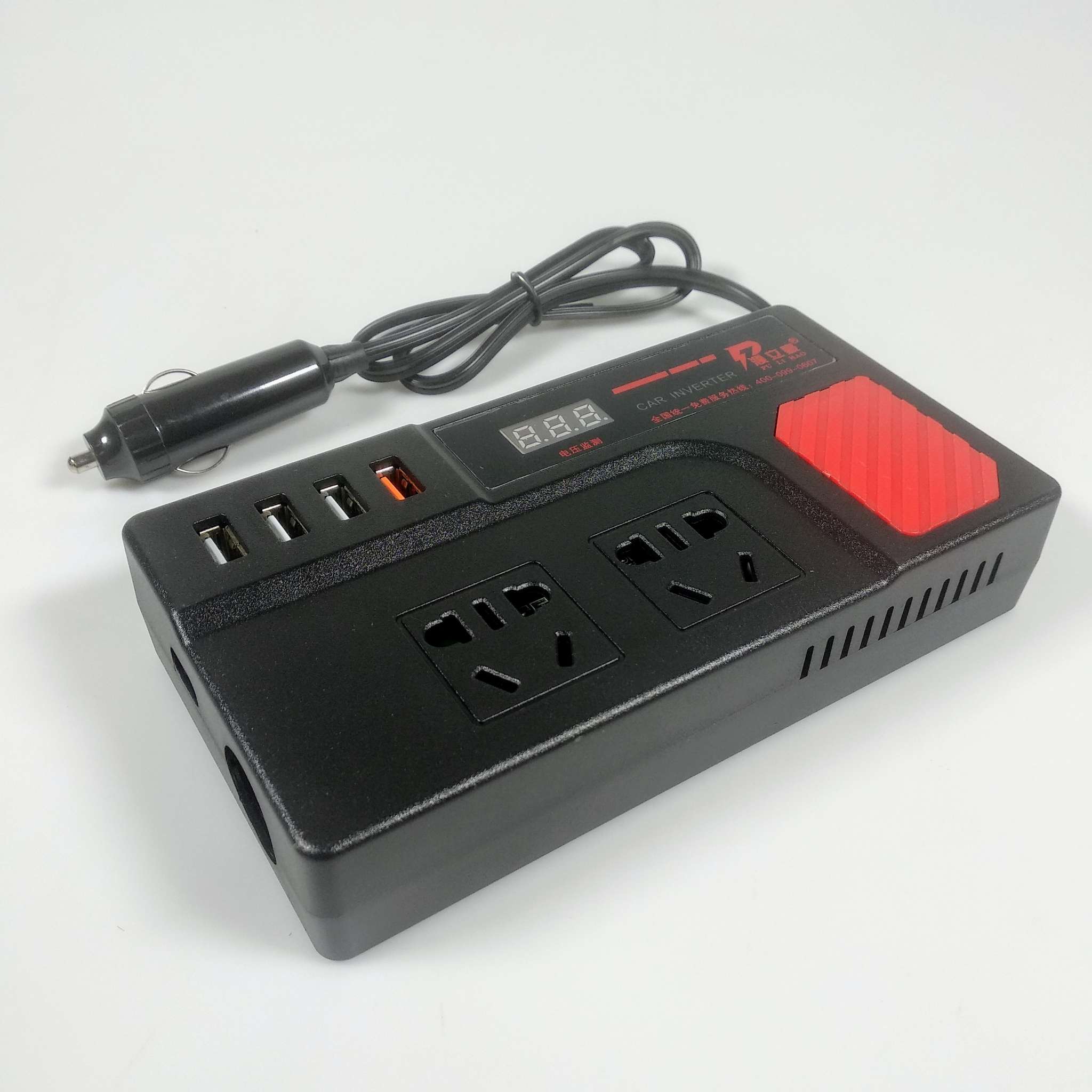 PU LI HAO Car Power Inverter DC 12V/24V to AC 220V 150W 4 USB Port - PLH200