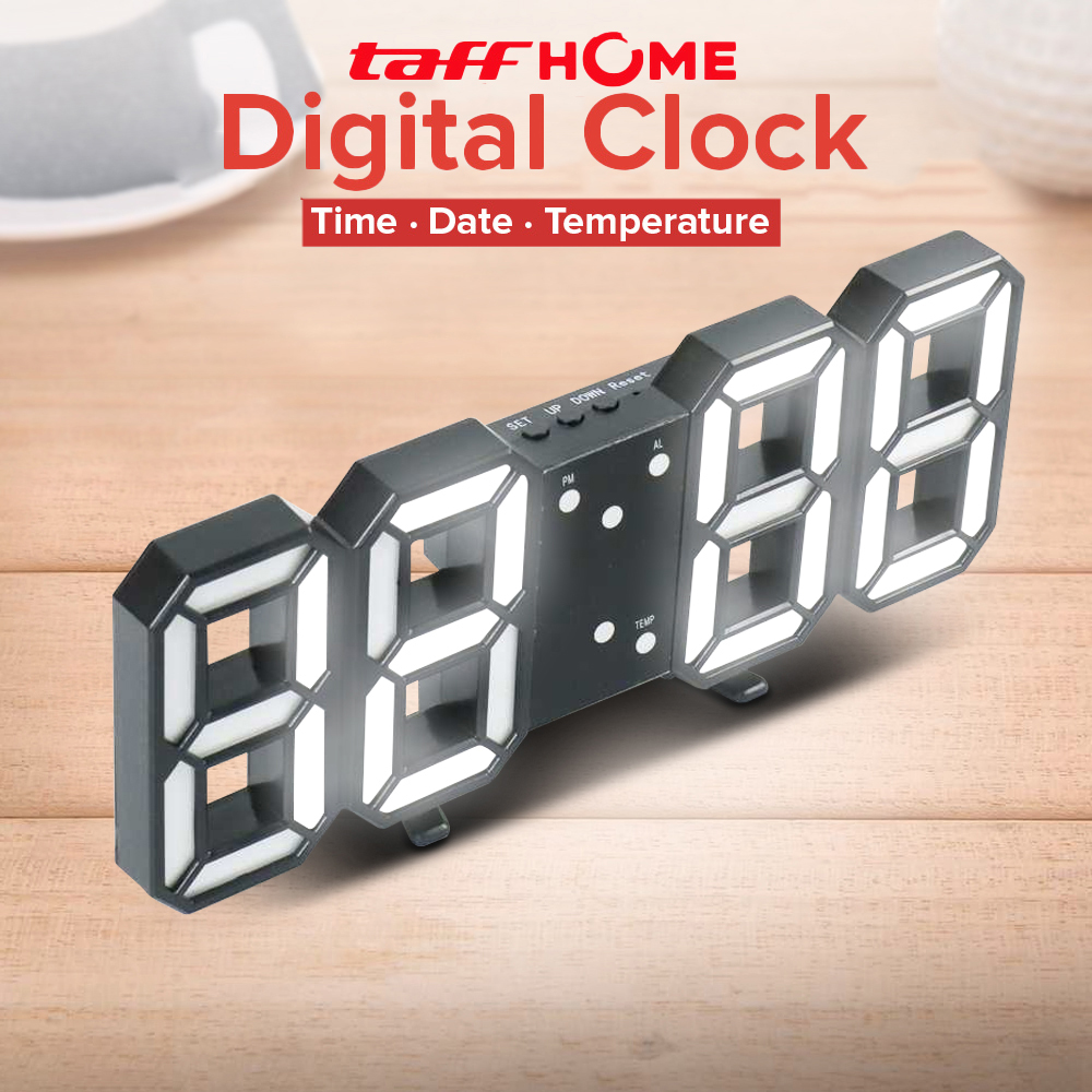 TaffHOME Jam Meja Alarm Weker LED Digital Clock - TS-S60-W