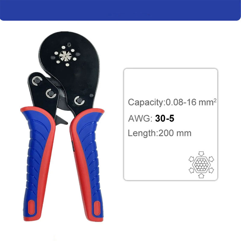 YEFYM Tang Tubular Terminal Crimping Tools Pliers 30-5 AWG 0.08-16mm2 - HSC8