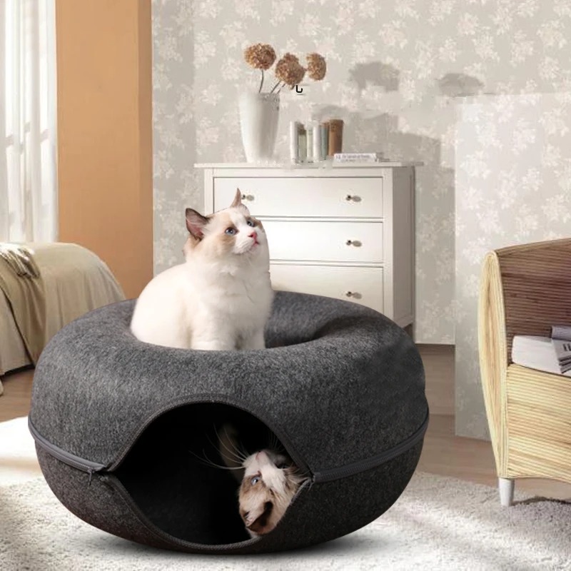Quety Tempat Tidur Kucing Mainan Terowongan Cat Donut Tunnel Bed - Q60