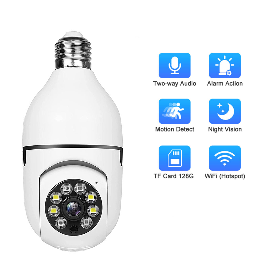 V380 Kamera CCTV Bohlam Two Way Audio PIR HD 720p 1MP - Q15