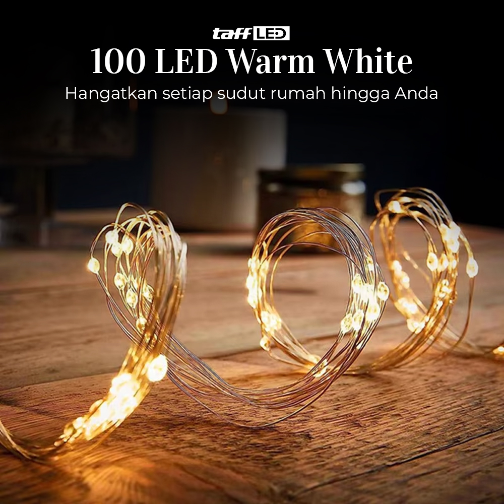 TaffLED Lampu Hias String Lights IP65 USB 100 LED 10M Warm White - TDC-01