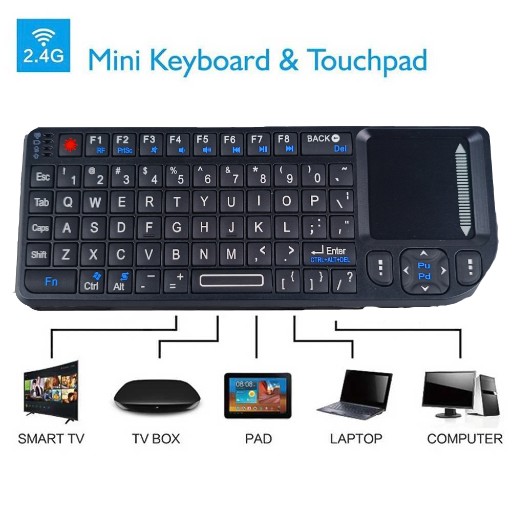 HotLouse Keyboard Wireless 2.4GHz Bluetooth Touchpad and Laser Pointer - RT-MWK02