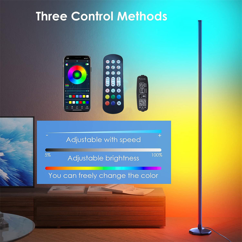BAKIJA Lampu Lantai Smart LED Standing Lamp Corner RGB with Remote - BK12