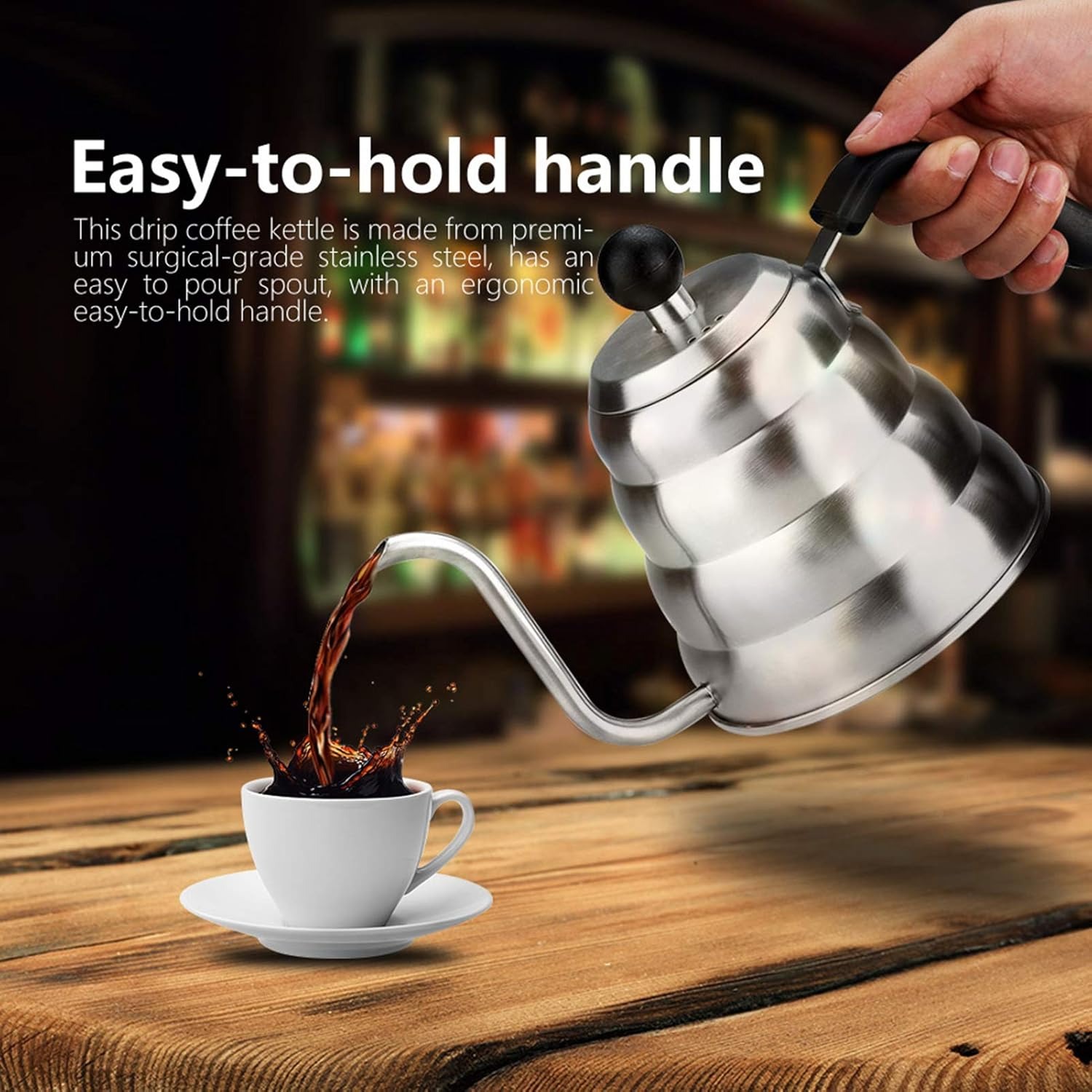 One Two Cups Teko Kopi Leher Angsa Gooseneck Pour Over Drip Kettle - RF-10