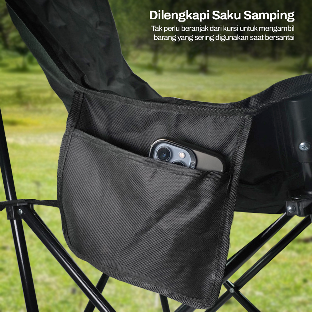 TaffSPORT Kursi Lipat Camping Piknik Portable Foldable with Head Rest - TP2