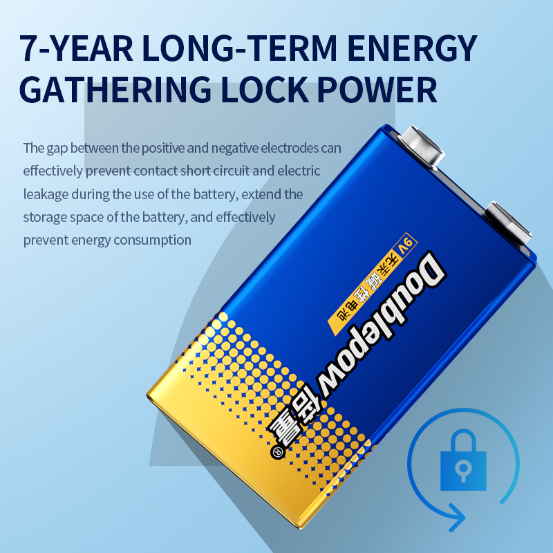 Doublepow Baterai Sekali Pakai Alkaline 9V 6LR61 1 PCS
