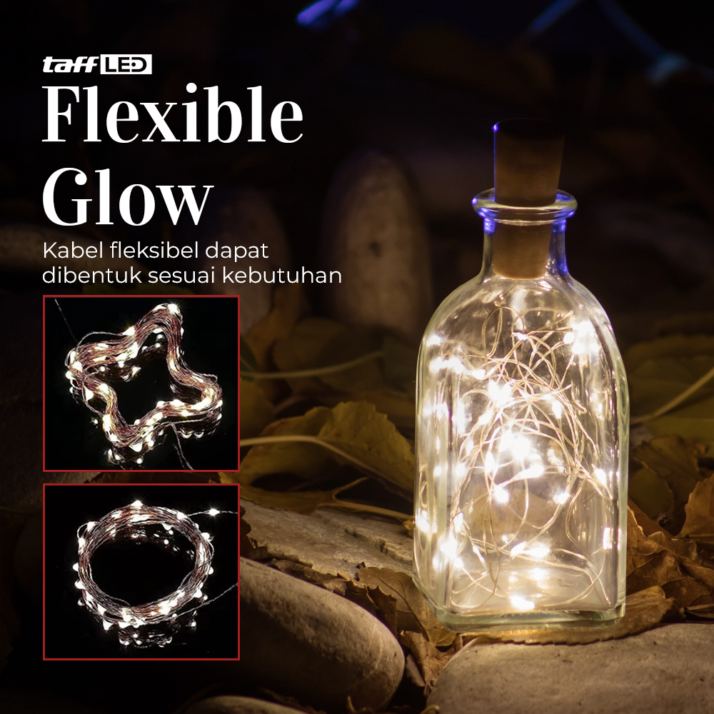 TaffLED Lampu Hias String Lights IP65 USB 100 LED 10M Warm White - TDC-01