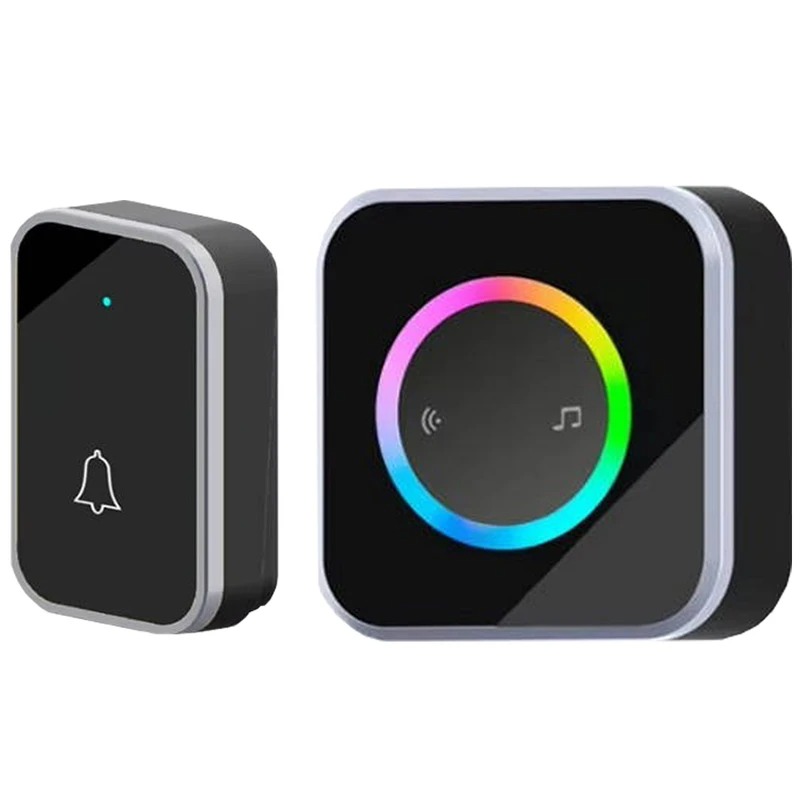 Zheyi Bel Pintu Wireless Door Bell Waterproof RGB EU Plug 59 Chimes - D88